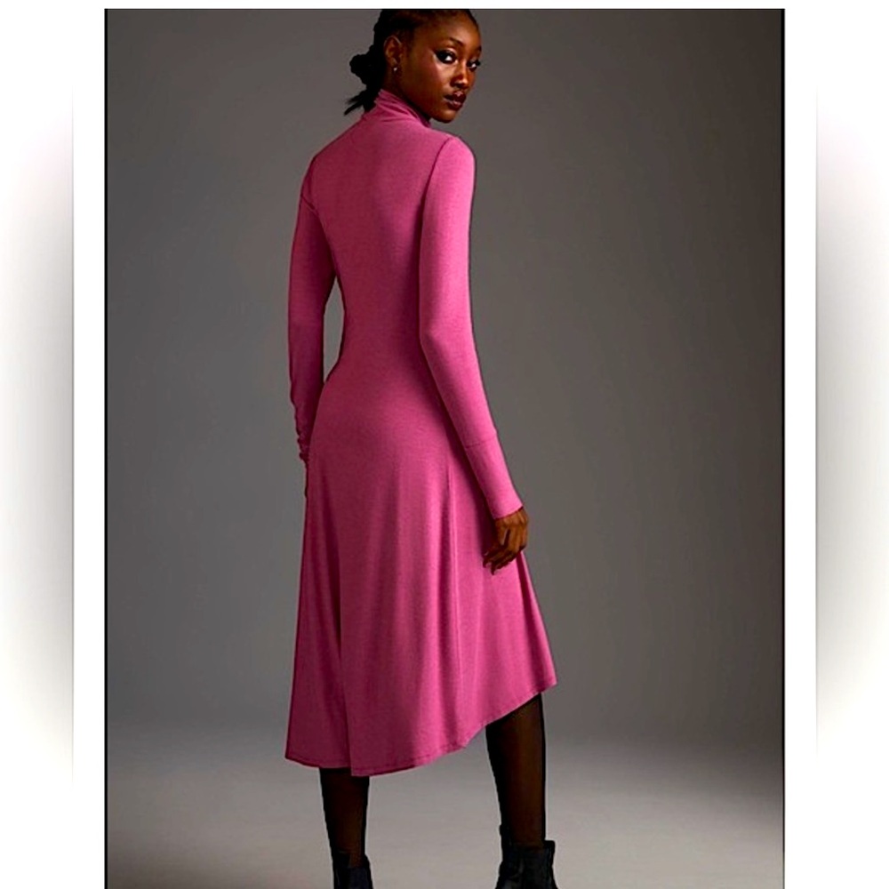 Daily Practice by Anthropologie Ruched Dress in Raspberry. Size M NWOT - Picture 3 of 14